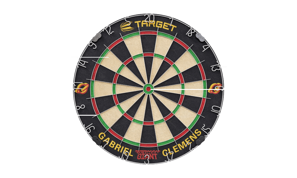 Target Gabriel Clemens Dartboard + 2 Dartsets
