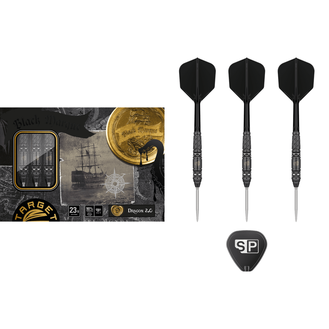 Target Japan Black Marque Dragon G2 Swiss Point Steel Tip Darts 90%