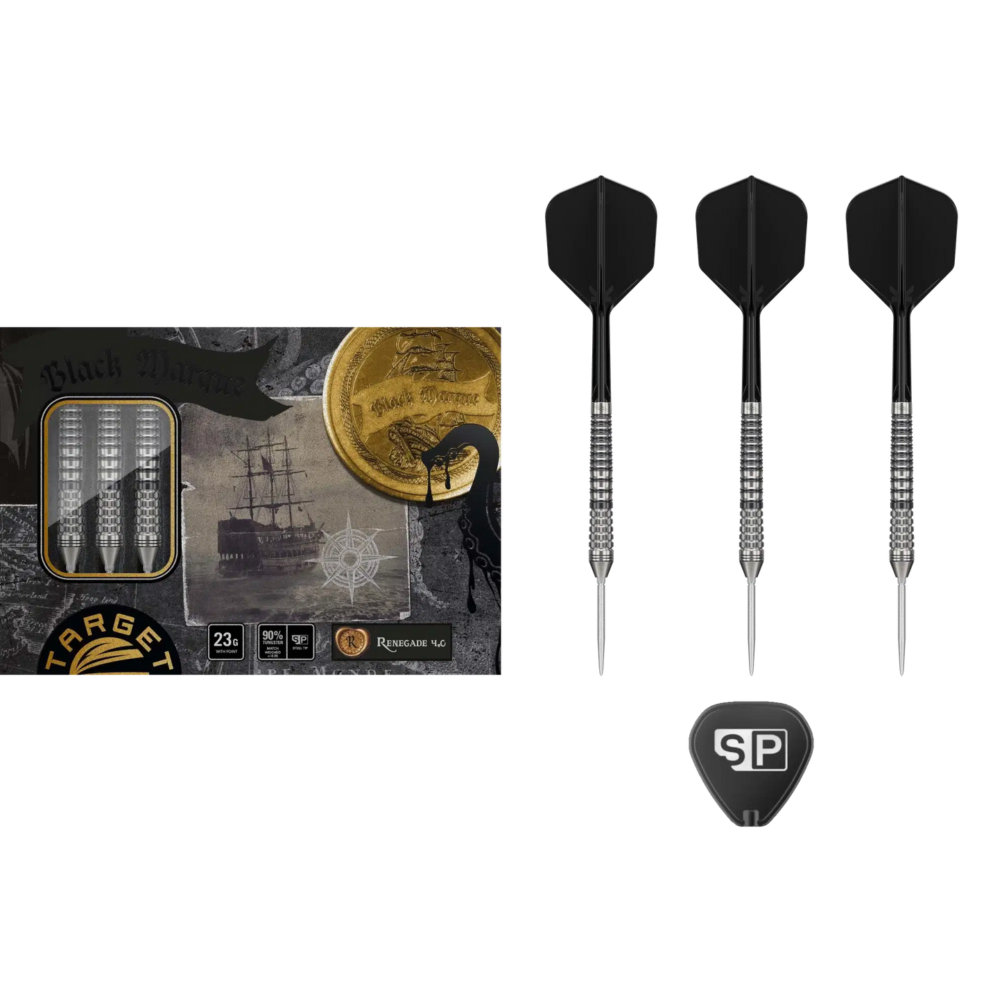 Target Japan Black Marque Renegade 4.0 Swiss Point Steel Tip Darts 90%