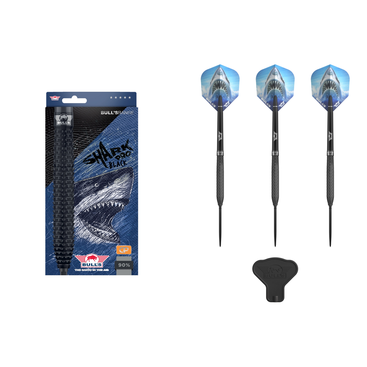 Bull`s NL Shark Pro Black CP Steeldart 90%