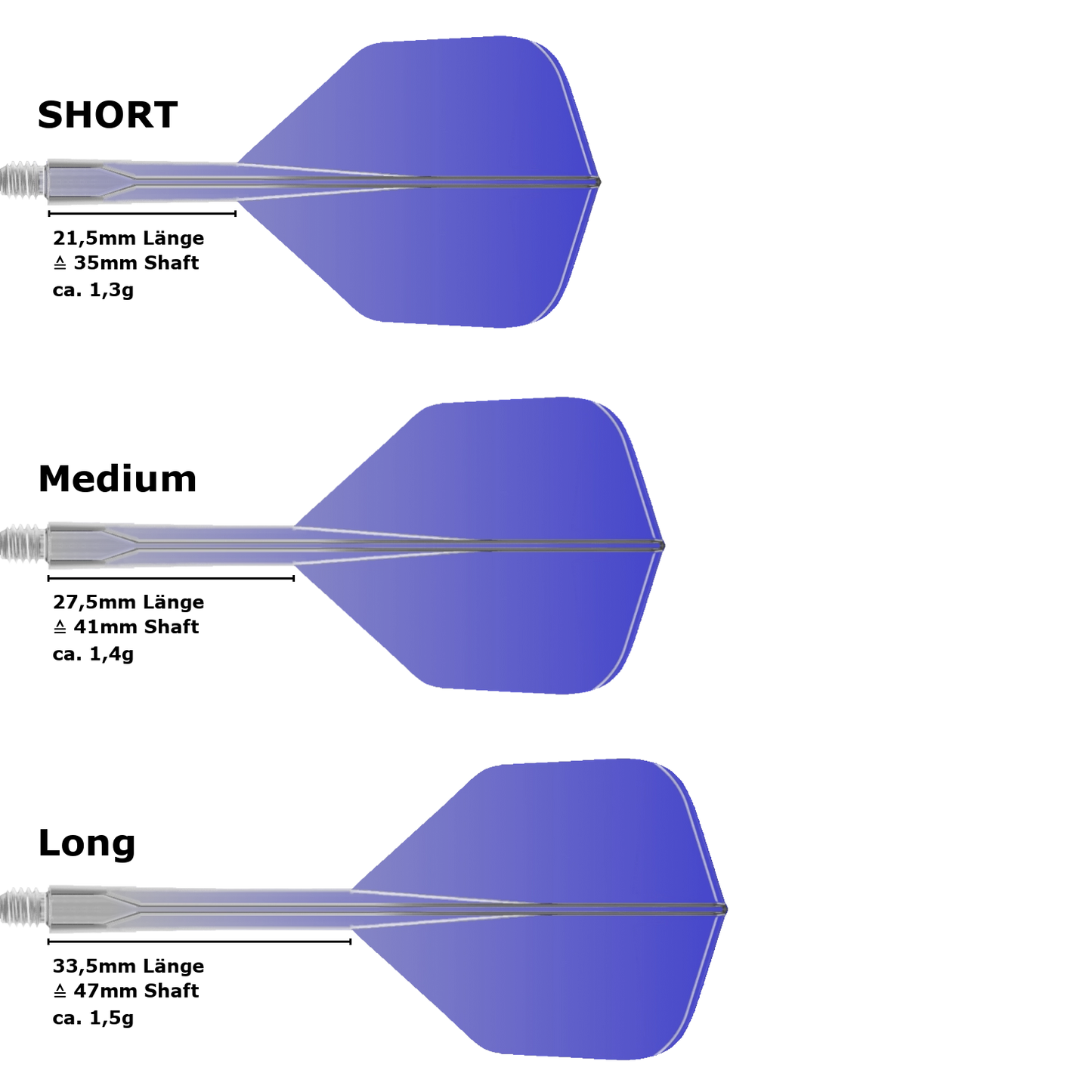 Condor Axe Gradient Small Standard Flight Shaft System Blau