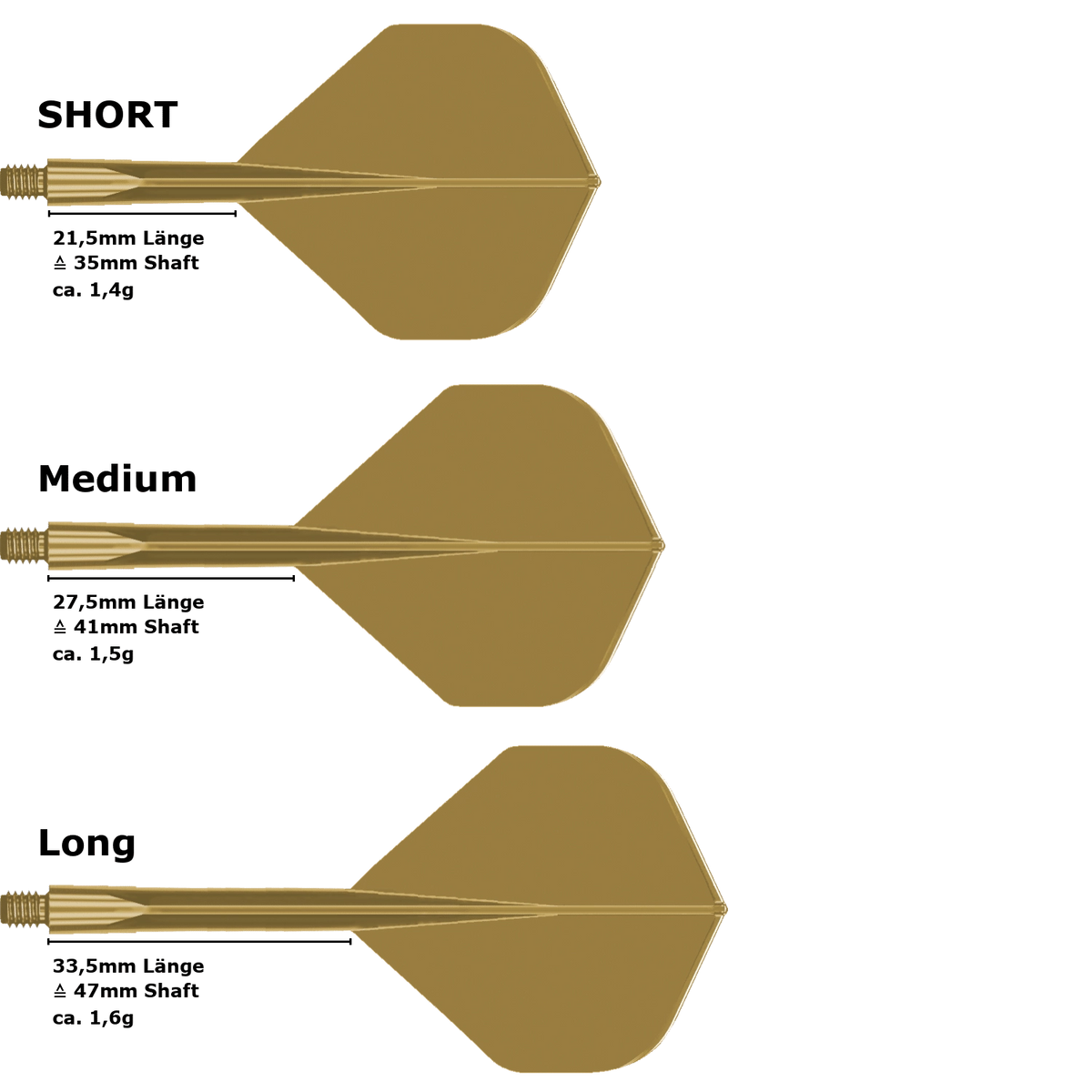 Condor Axe Metallic Standard Flight Shaft System Gold