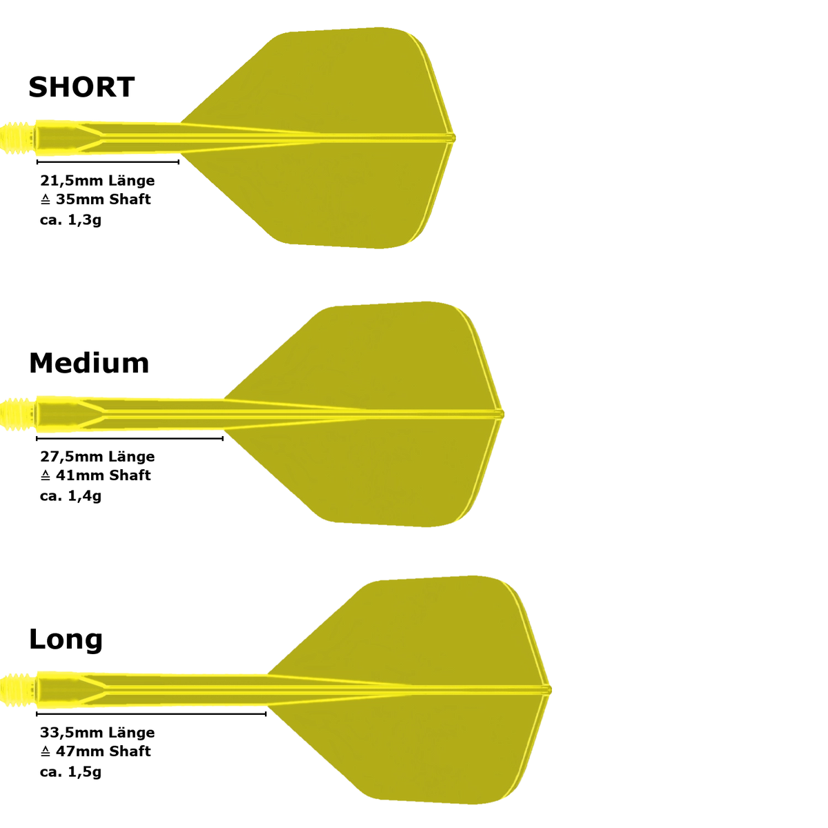 Condor Axe Neon Small Standard Flight Shaft System Gelb