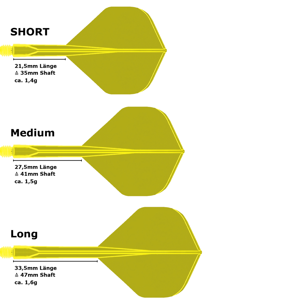 Condor Axe Neon Standard Flight Shaft System Yellow