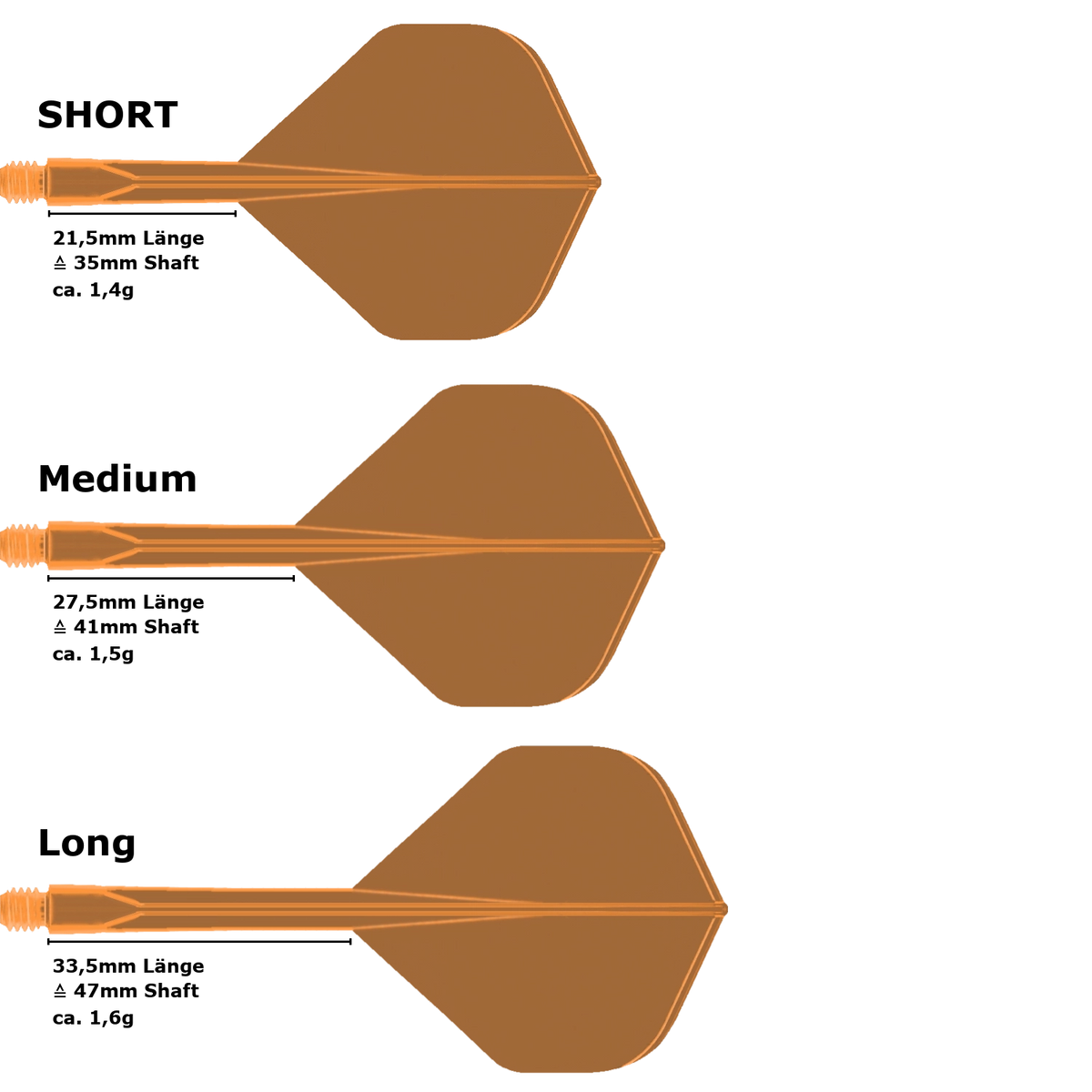 Condor Axe Neon Standard Flight Shaft System Orange