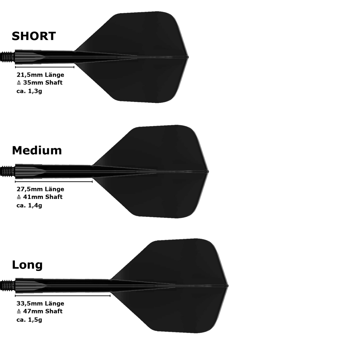 Condor Axe Small Standard Flight Shaft System Schwarz