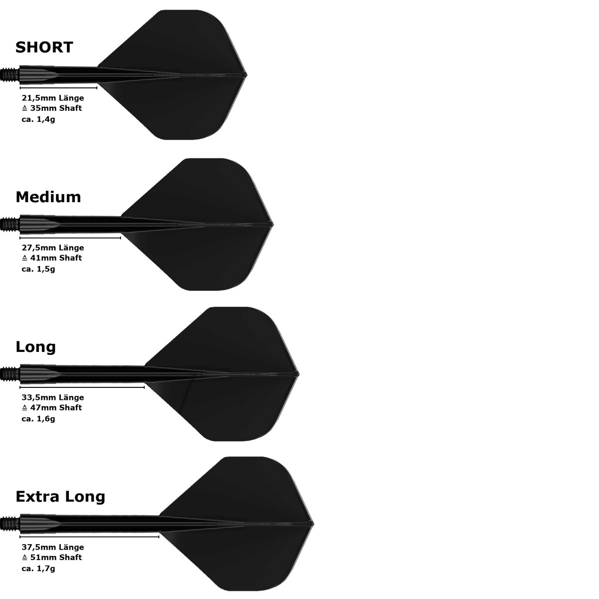 Condor Axe Standard Flight Shaft System Schwarz