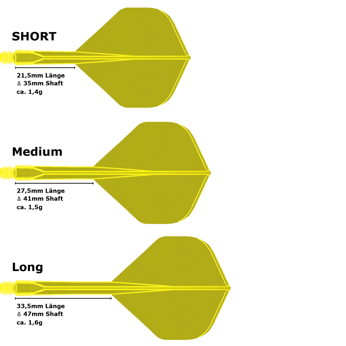 Condor Zero Stress Standard Flight Shaft System Yellow