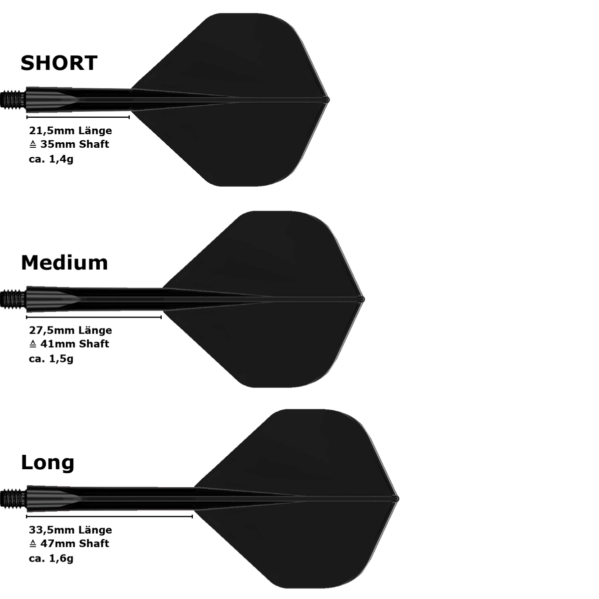 Condor Zero Stress Standard Flight Shaft System Black