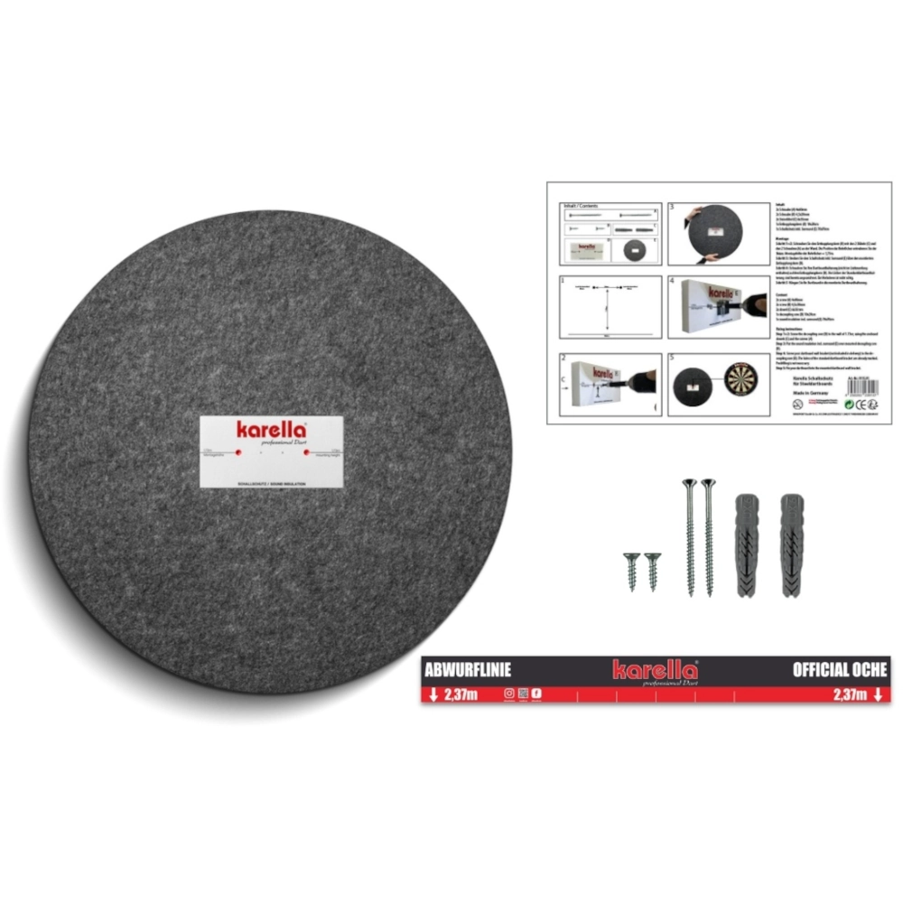 Karella Soundproofing for Steel Dartboards with Integrated Surround