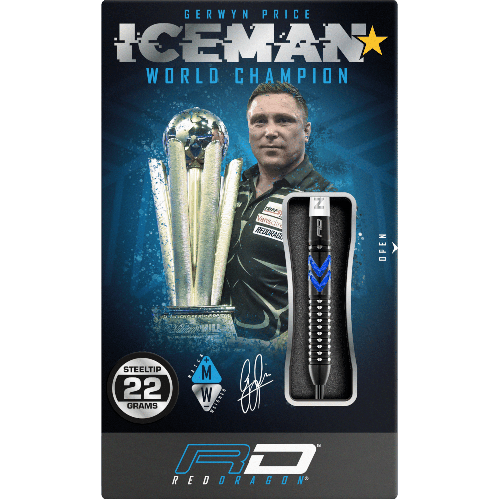 Red Dragon Gerwyn Price "Iceman" Blue Ice SE Steel Darts 90%