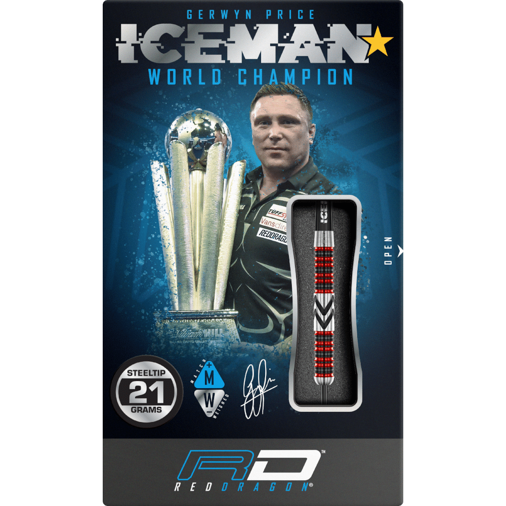 Red Dragon Gerwyn Price "Iceman" Firebird Steel Darts 90%