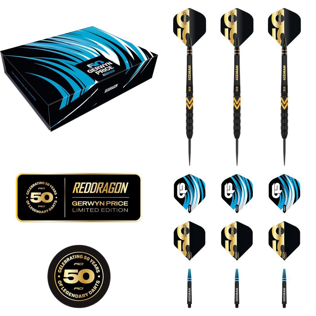Red Dragon Gerwyn Price 50 Year Limited Edition Steeldart 90%