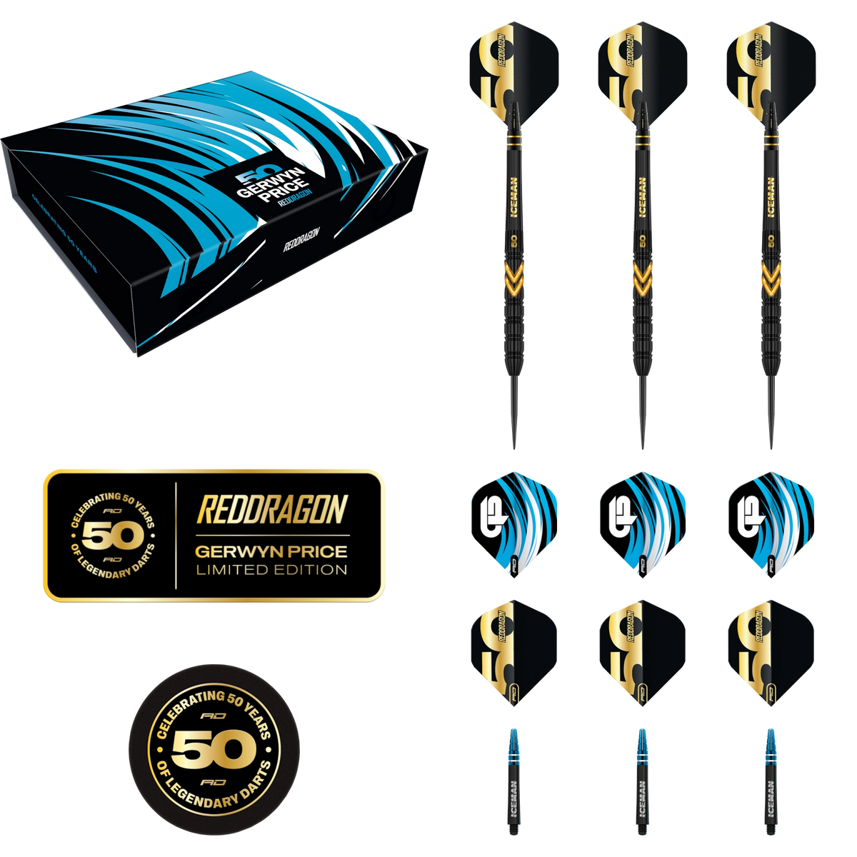 Red Dragon Gerwyn Price 50 Year Limited Edition Steeldart 90%