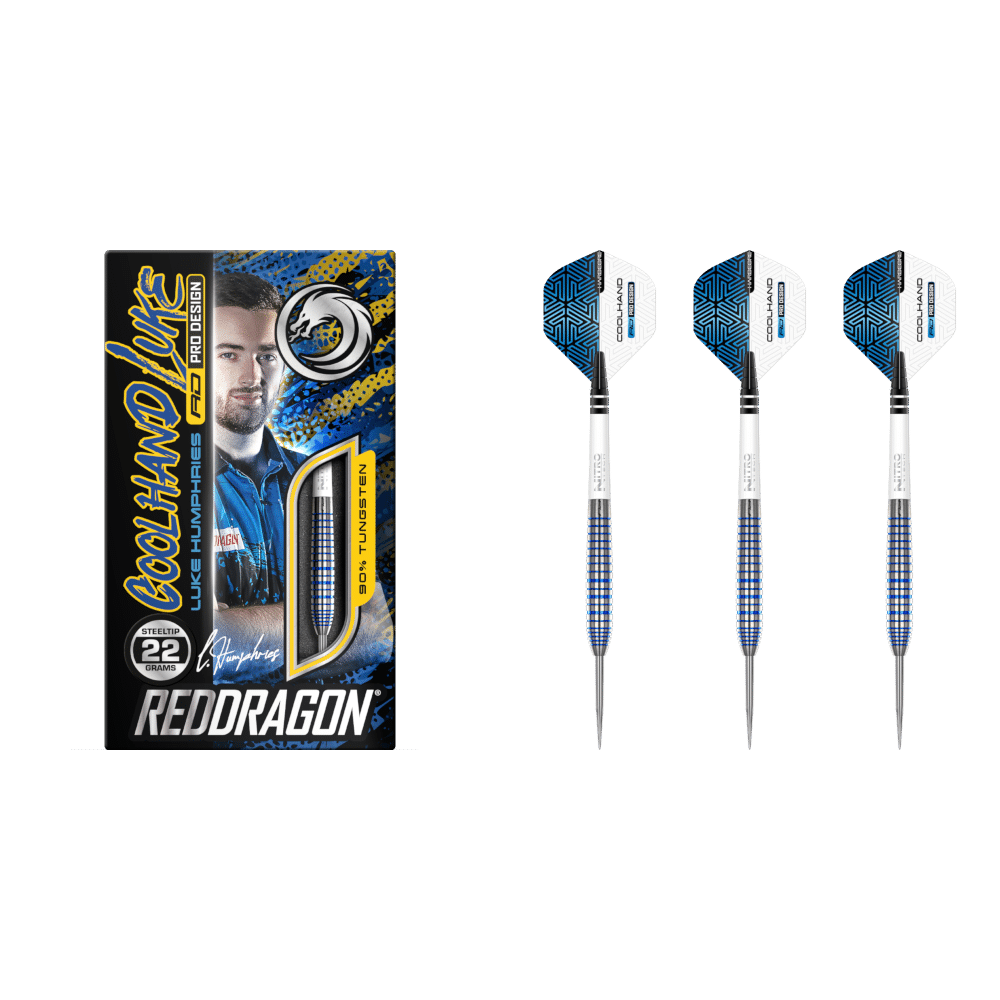 Red Dragon Luke Humphries "Coolhand Luke" TX3 Cool Blue Steeldart 90%