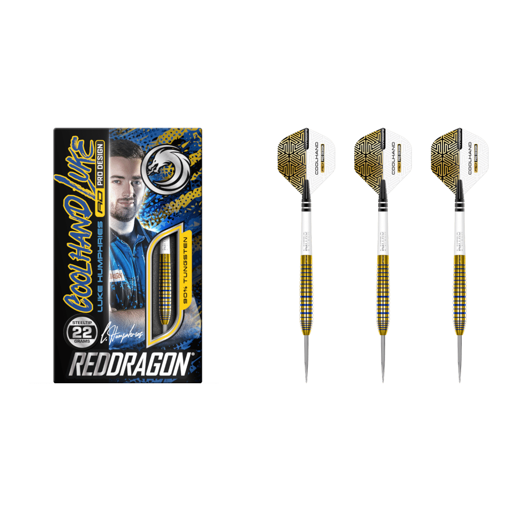Red Dragon Luke Humphries "Coolhand Luke" TX3 Gold SE Steeldart 90%