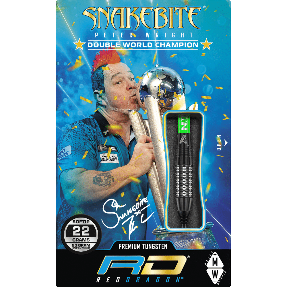 Red Dragon Peter Wright "Snakebite" Black Strike Softdart 90%