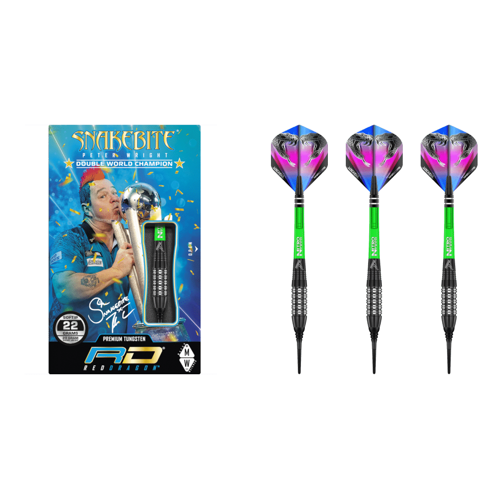Red Dragon Peter Wright "Snakebite" Black Strike Softdart 90%