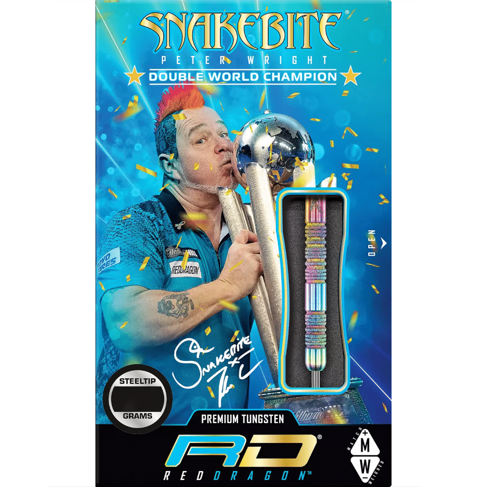 Red Dragon Peter Wright "Snakebite" Diamond Fusion Spectron Steeldart 90%