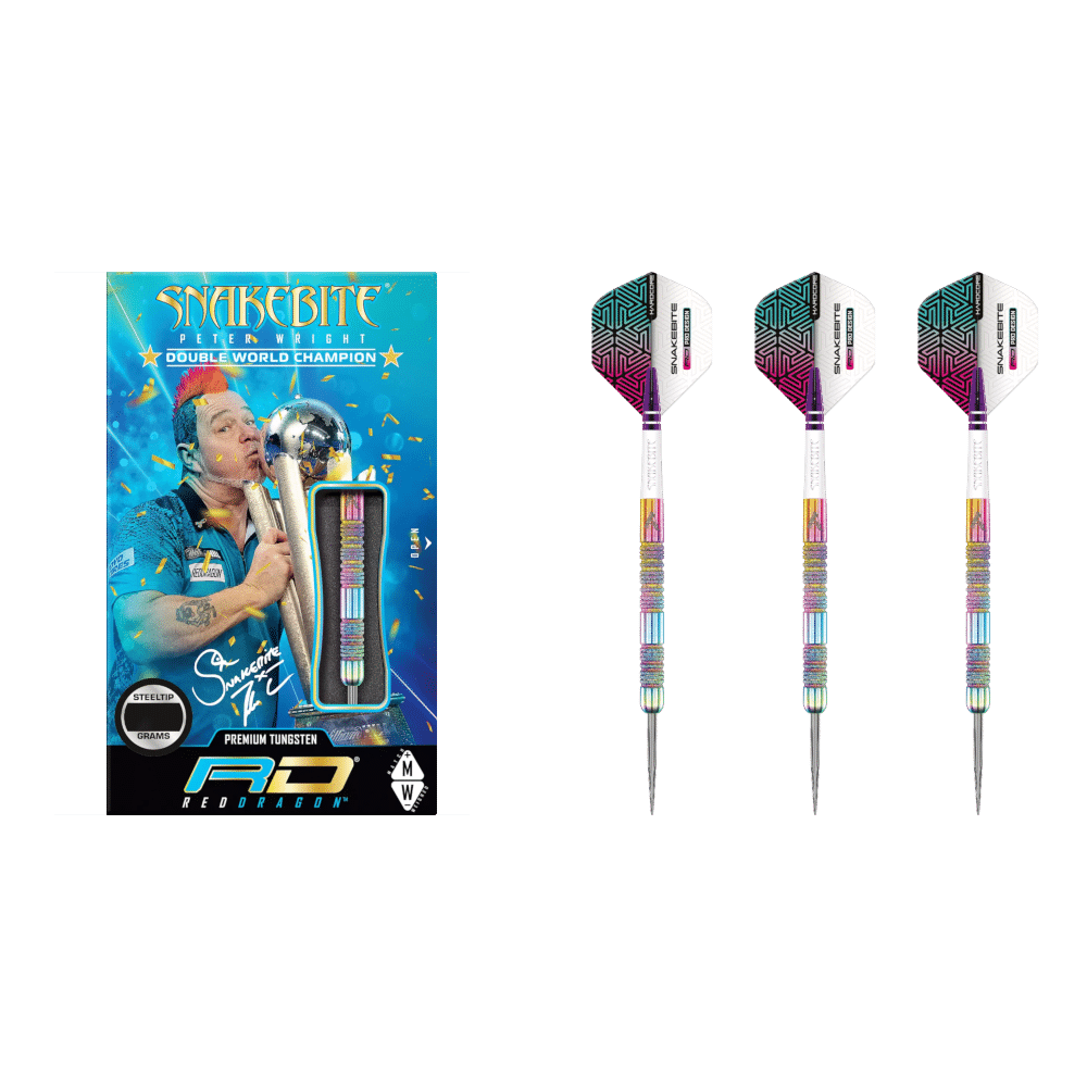 Red Dragon Peter Wright "Snakebite" Diamond Fusion Spectron Steeldart 90%
