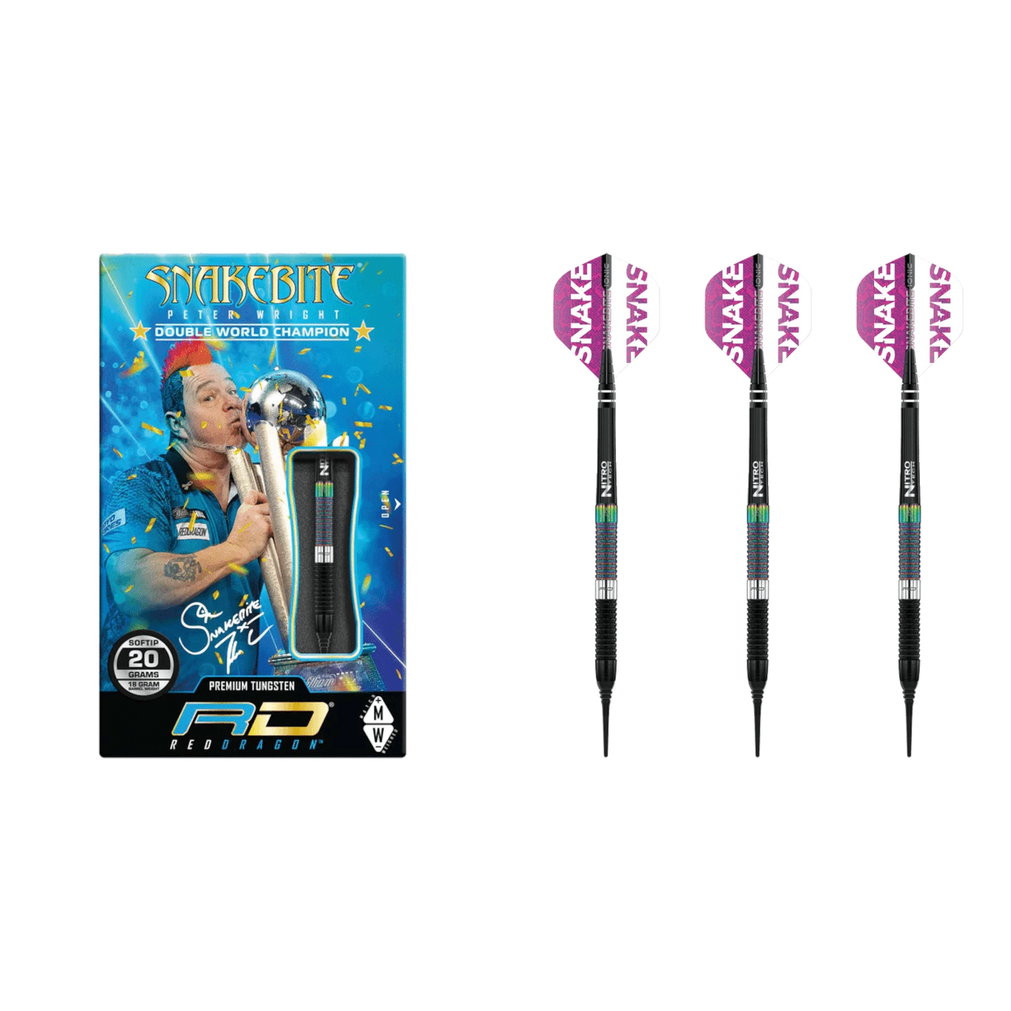 Red Dragon Peter Wright "Snakebite" WC Diamond Softdart 90%