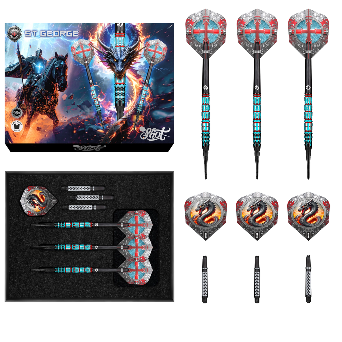 Shot Future Knights St. George Soft Tip Dart 95%