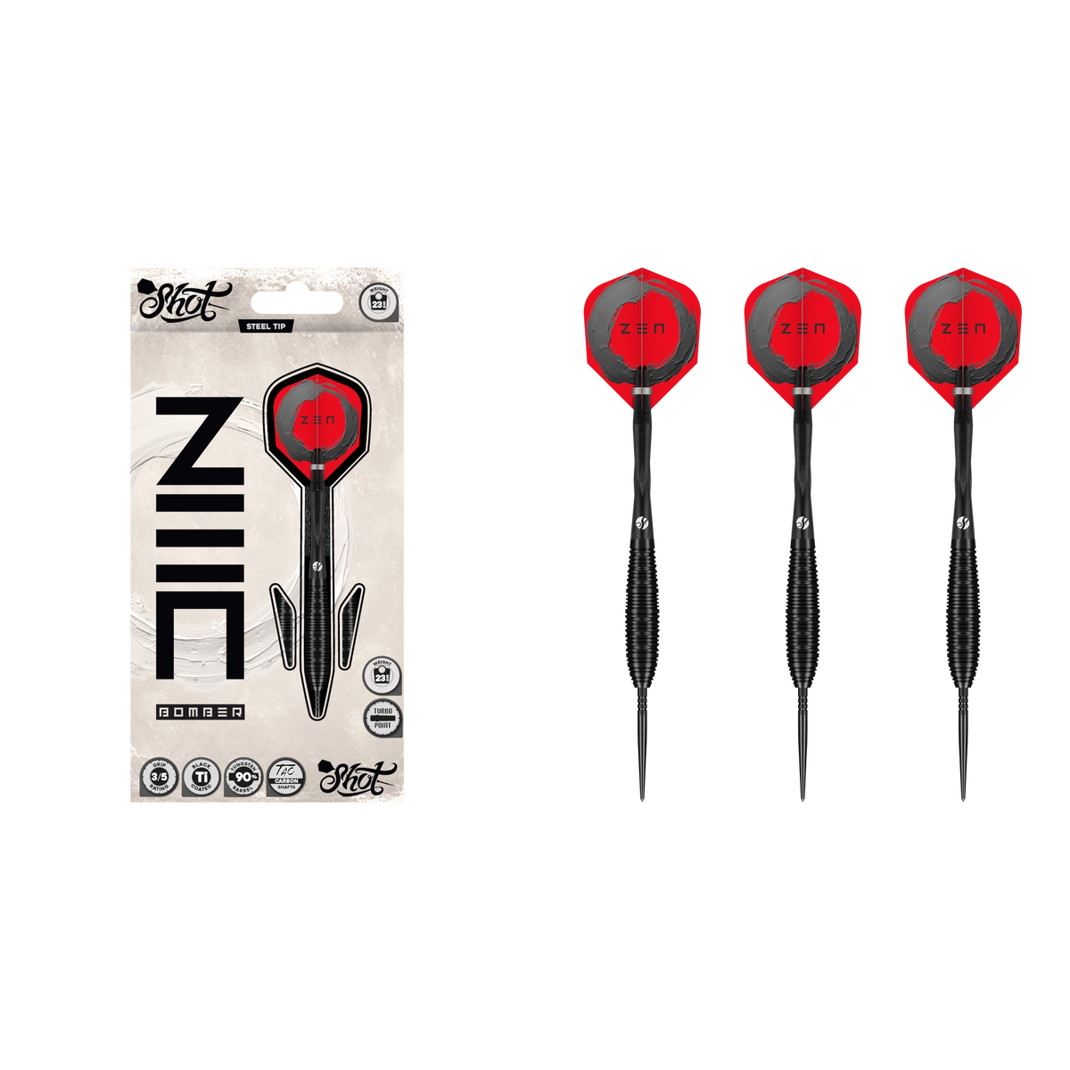 Shot Zen Bomber Turbo Point Steeldart 90%