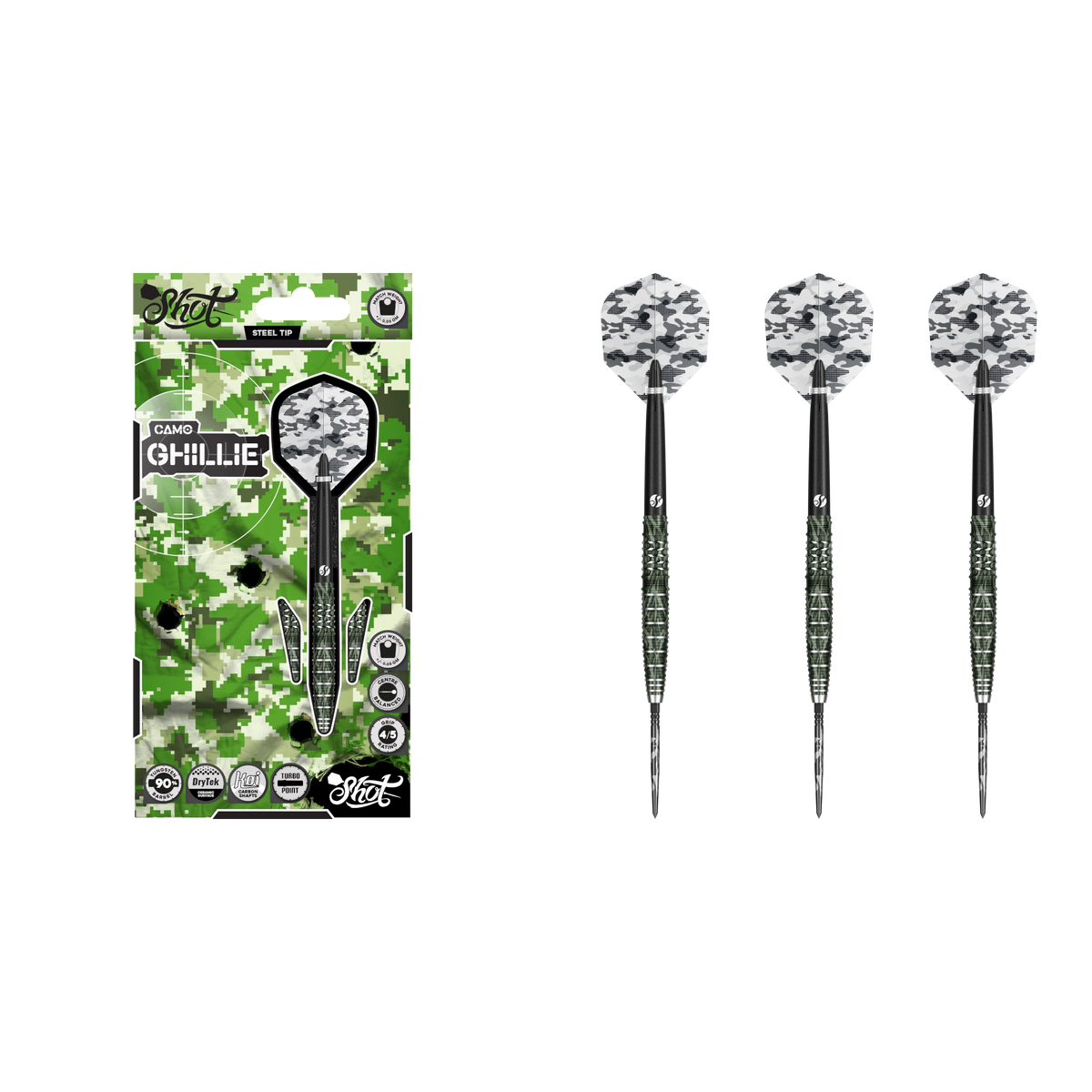 Shot Camo Ghille Turbo Points Steeldart - Packungsinhalt
