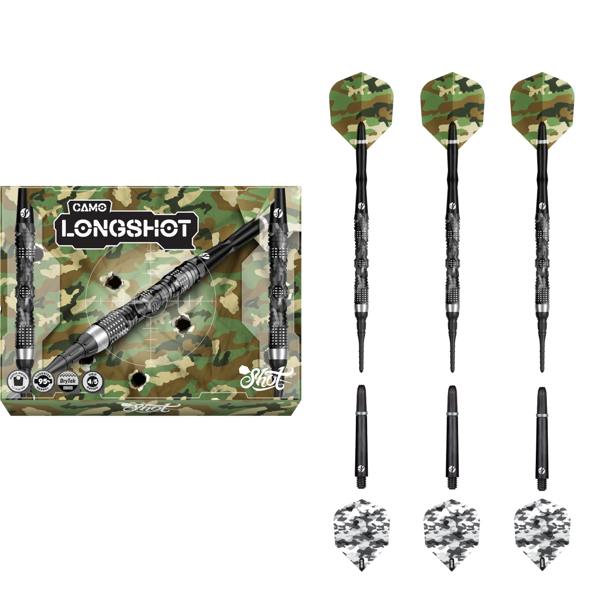 Shot Camo Longshot Softdart - Packungsinhalt