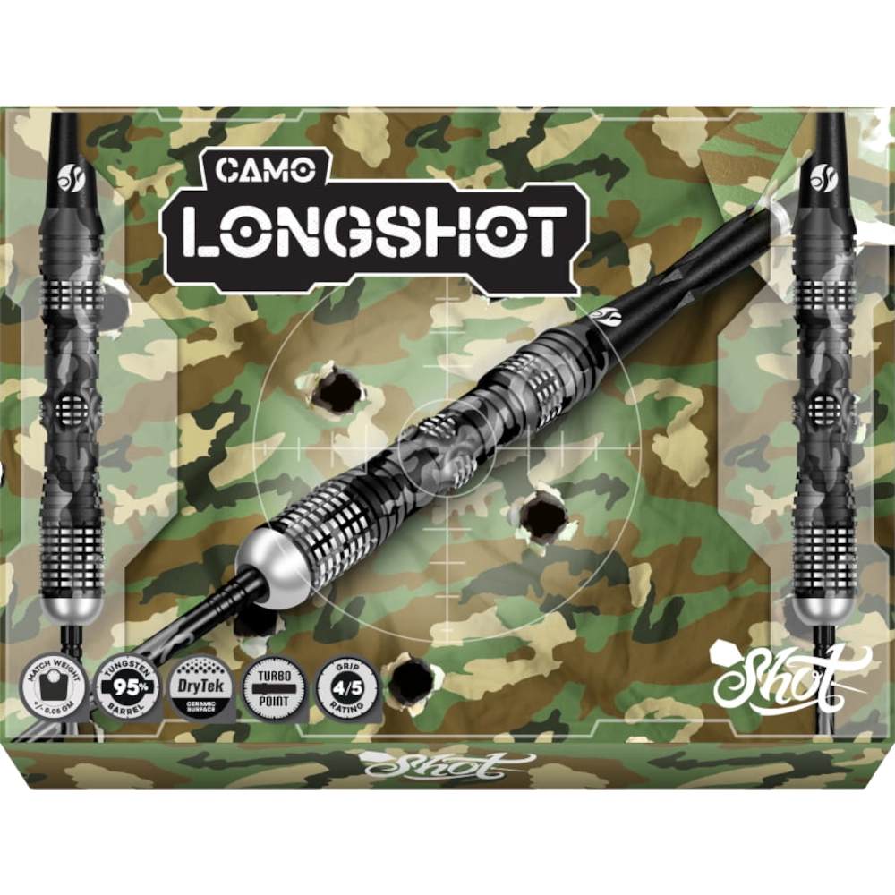 Shot Camo Longshot Turbo Points Steeldart - Verpackung