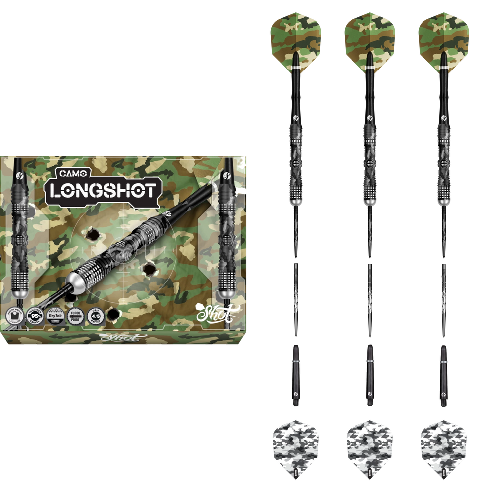 Shot Camo Longshot Turbo Points Steeldart - Packungsinhalt