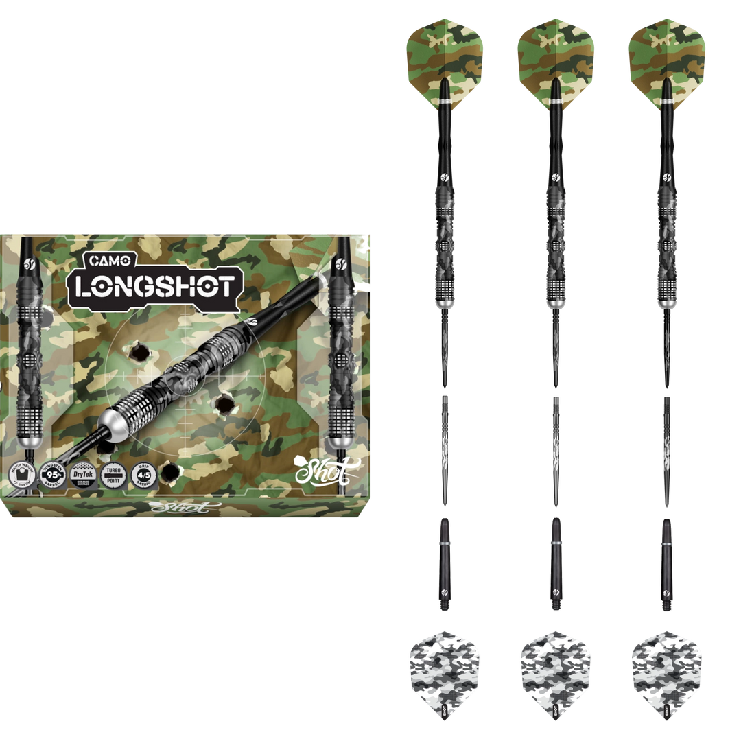Shot Camo Longshot Turbo Points Steeldart - Packungsinhalt