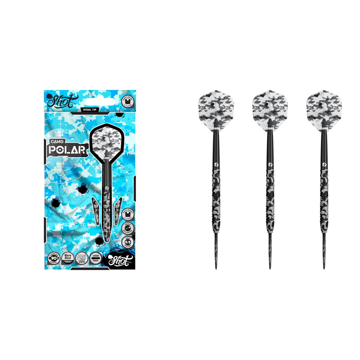 Shot Camo Polar Turbo Points Steeldart - Packungsinhalt