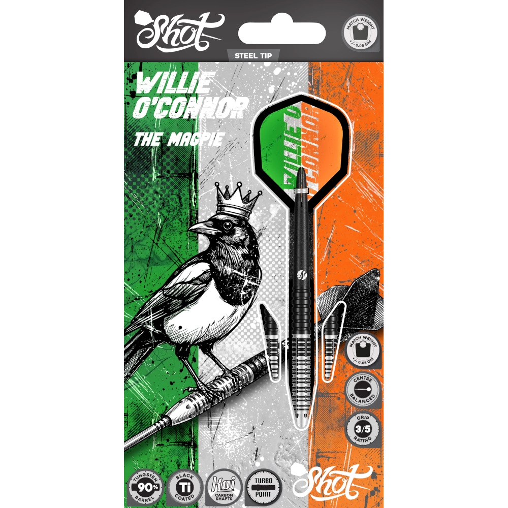 Shot William O`Connor Magpie Turbo Points Steeldart - Verpackung