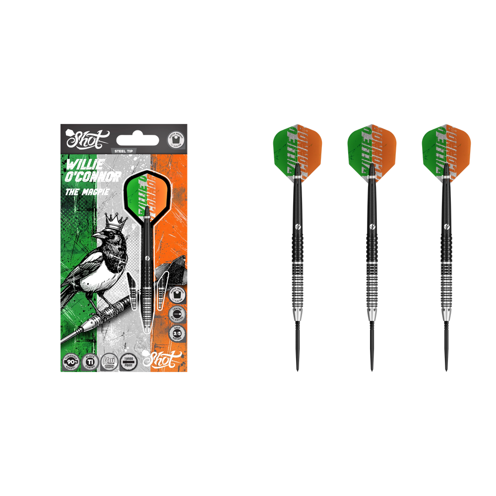Shot William O`Connor Magpie Turbo Points Steeldart - Packungsinhalt