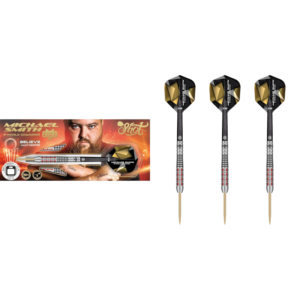Shot Michael Smith Believe Steel Tip Darts 90%