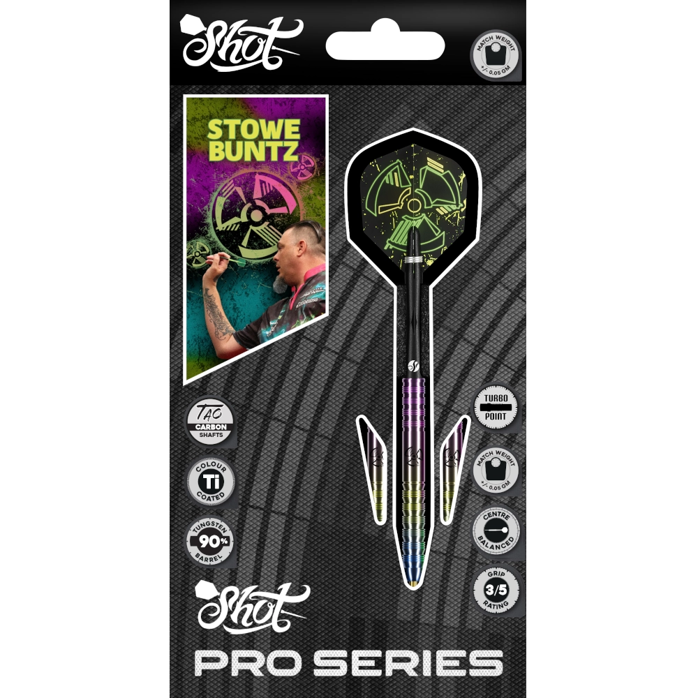 Shot Pro Series Stowe Buntz 3.0 Turbo Point Steeldart 90%