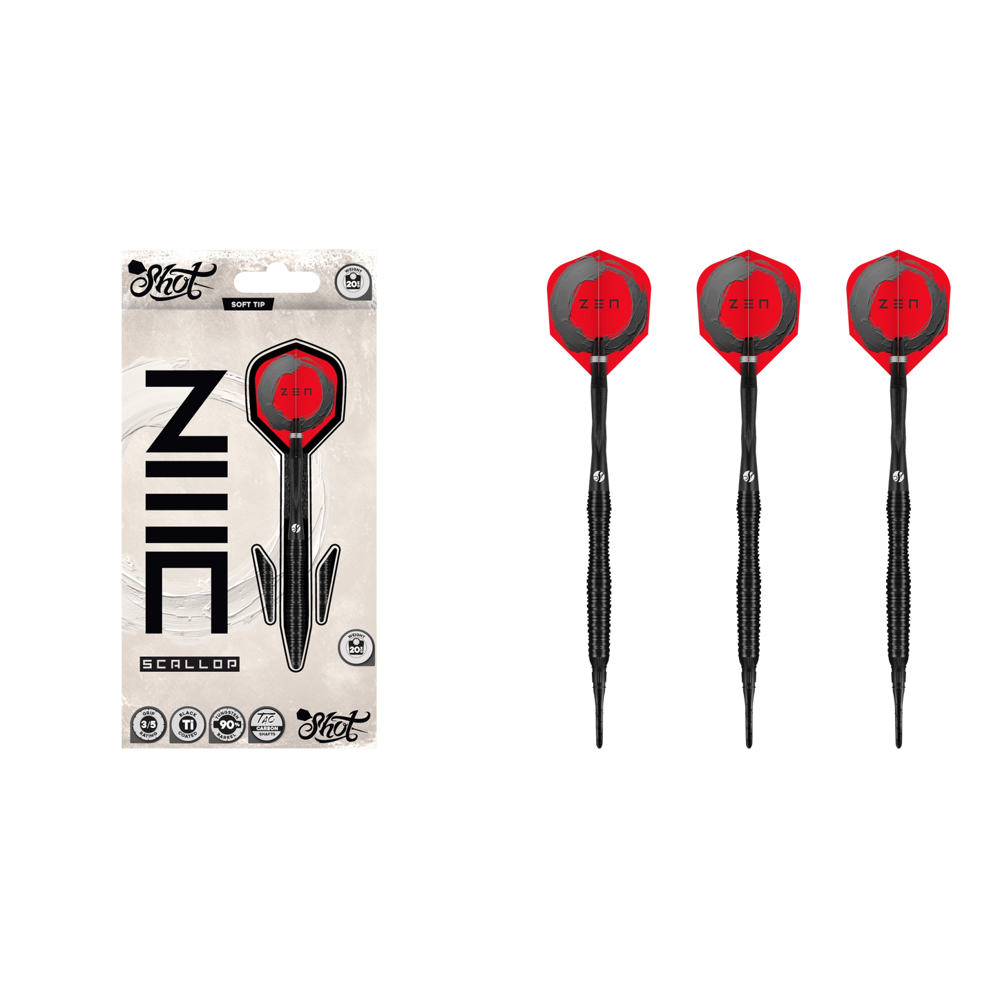 Shot Zen Scallop Soft Tip Darts 90%
