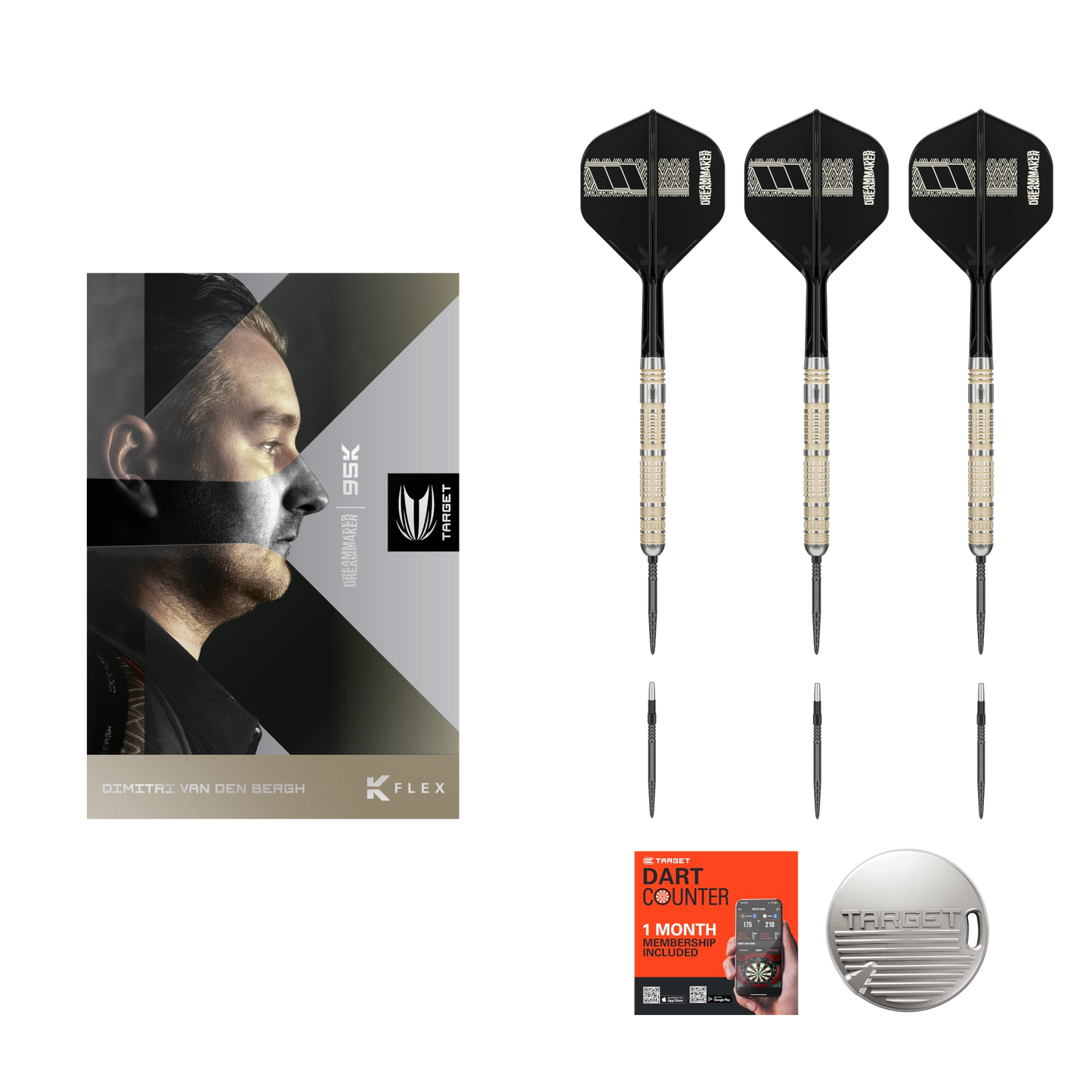 Target Dimitri van den Bergh 95K Swiss Point Steel Dart 95%