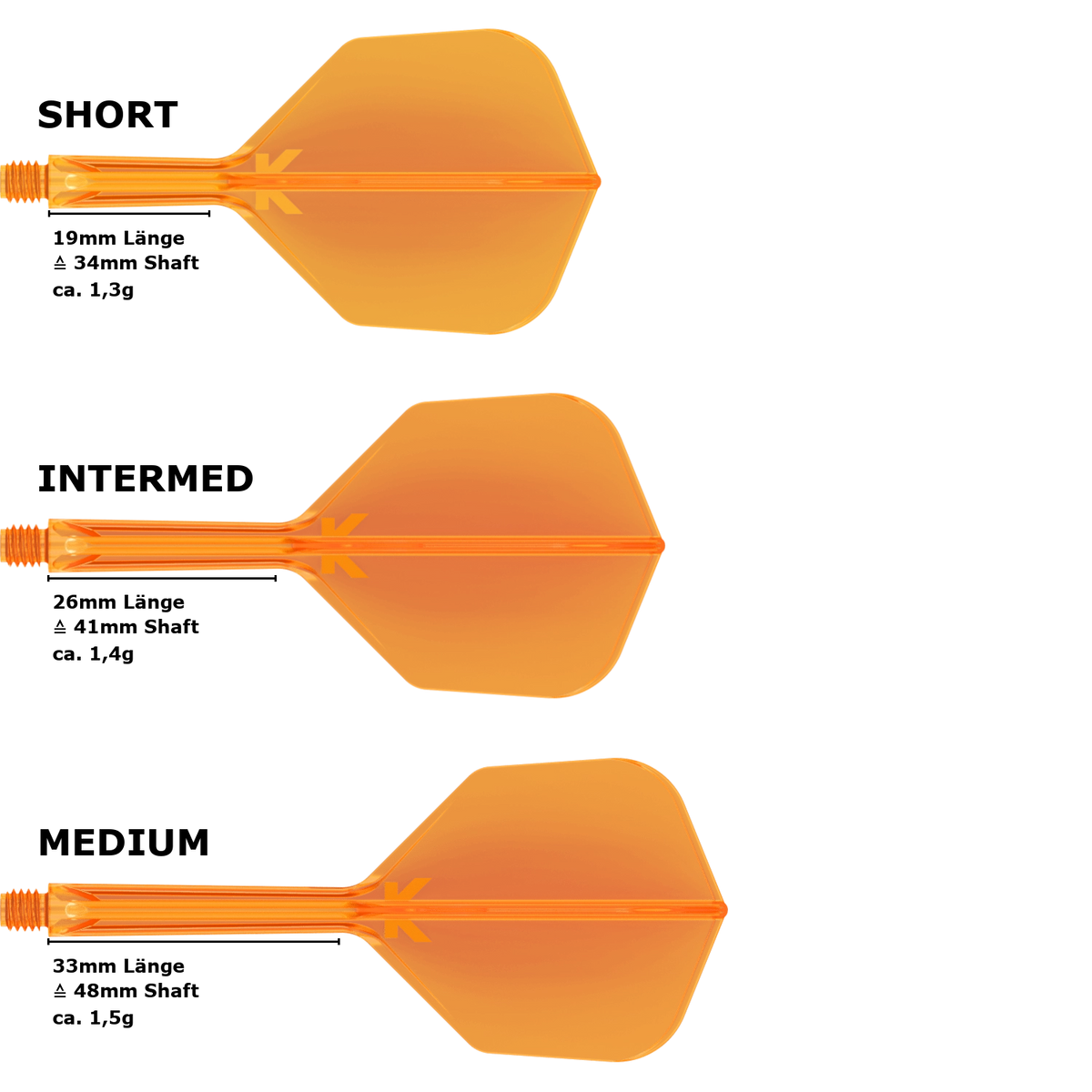 Target K-Flex Neon Standard No.2 Flight Shaft System Orange