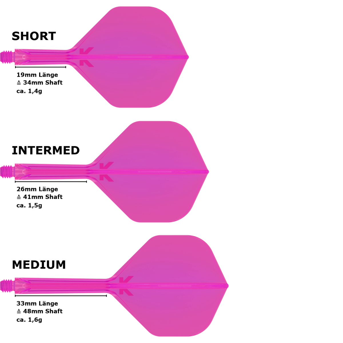 Target K-Flex Neon Standard No.2 Flight Shaft System Pink