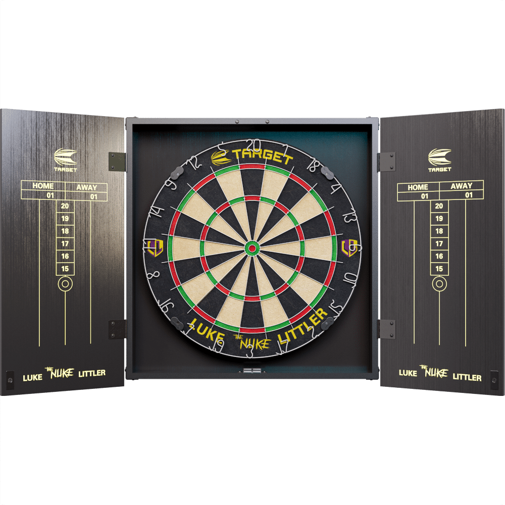 Target Luke Littler Dartboard und Cabinet Set