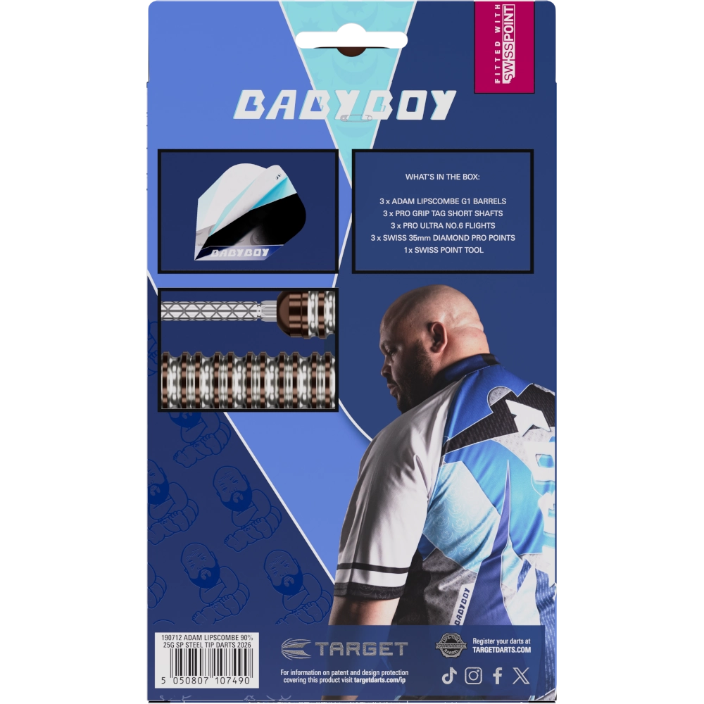 Target Adam Lipscombe G1 SP Steeldart 90% - Verpackung hinten