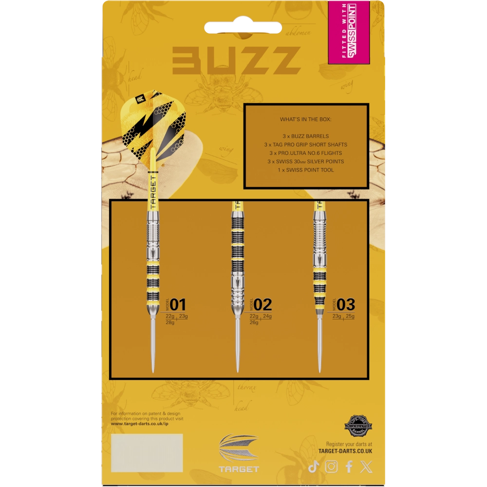 Target Buzz SP 01 Steeldart 90% - Verpackung hinten