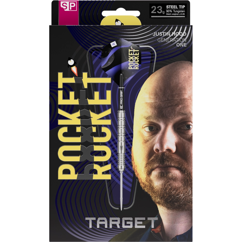 Target Justin Hood SP Steeldart 90% - Verpackung vorne
