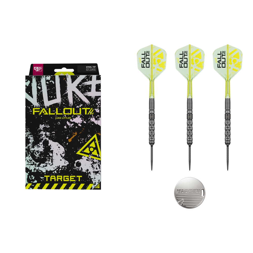 Target Luke Littler Fallout SP Steeldart 90% - - Packungsinhalt