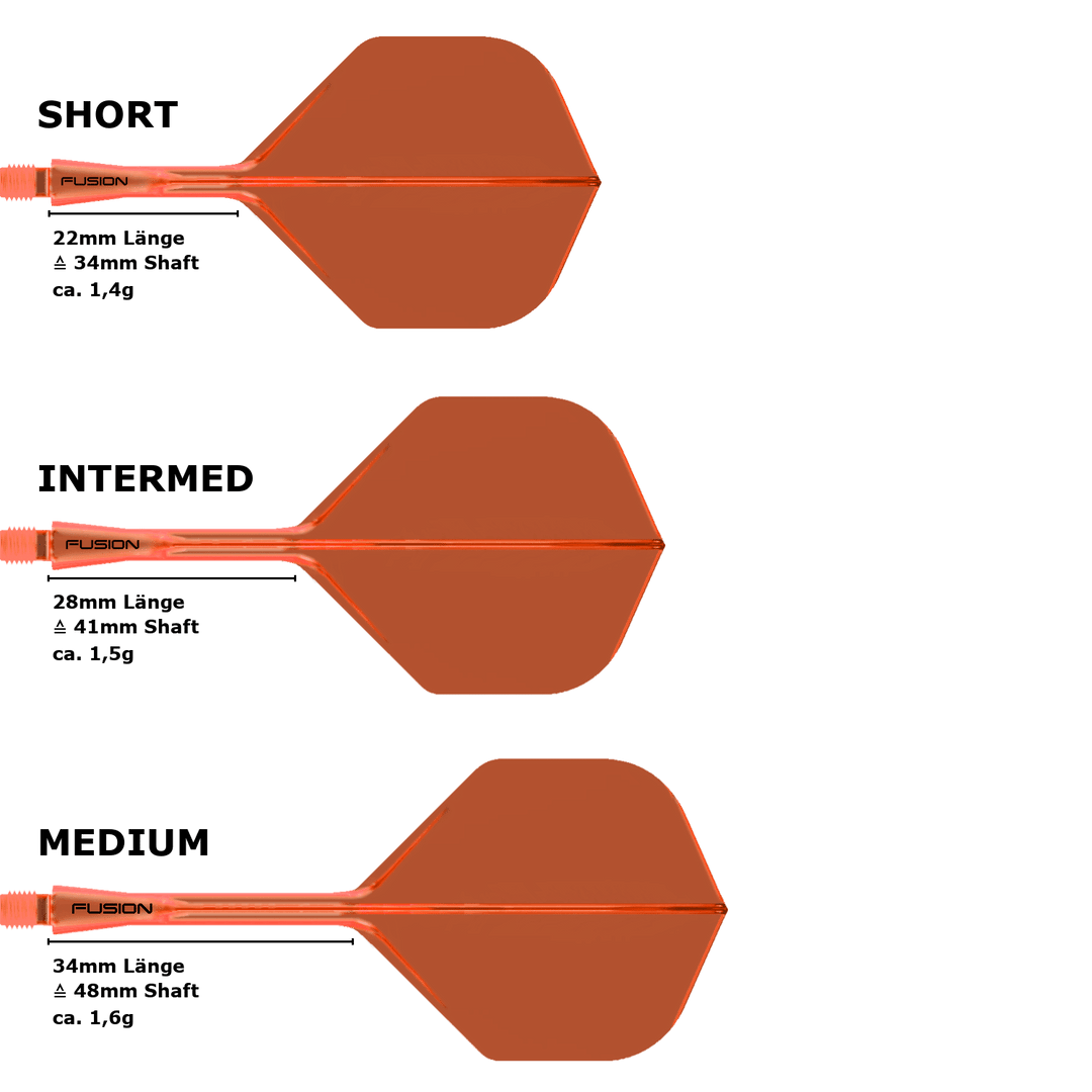 Winmau Fusion Standard No.2 Flight Shaft System Orange