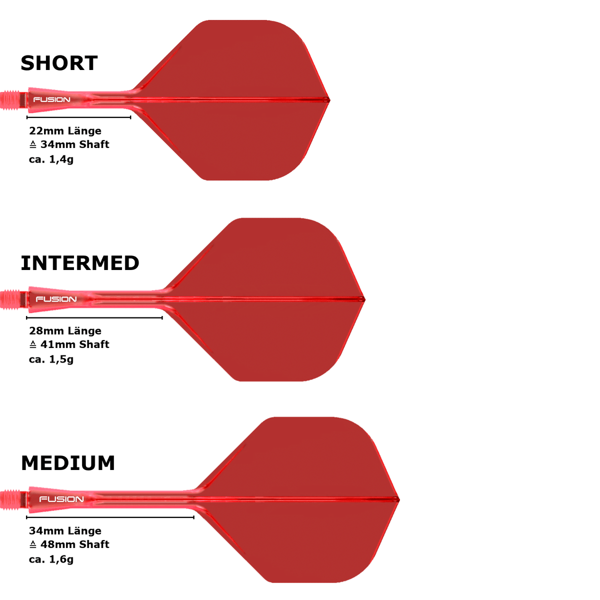 Winmau Fusion Standard No.2 Flight Shaft System Rot