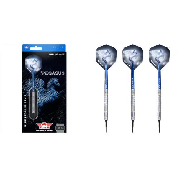 Bull's NL Blue Pegasus B Softdart 95% (Lieferumfang: 3x Barrel, 3x Spitzen, 3x Flights, 3x Schäfte)