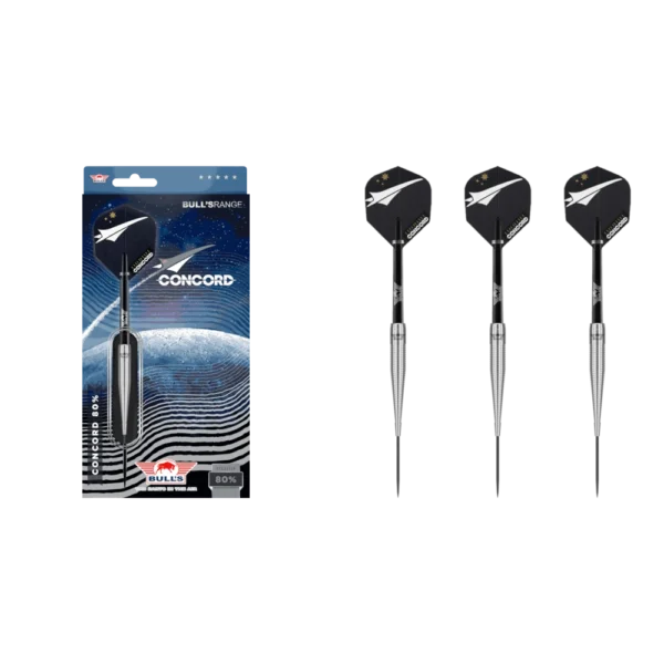 Bull's NL Concord Steeldart 80% (Lieferumfang: 3x Barrel, 3x Spitzen, 3x Flights, 3x Schäfte)